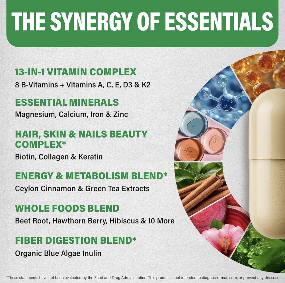 Nutra Harmony Whole Food Once Daily 4 In 1 Women’s MultiVitamin Energy & Beauty