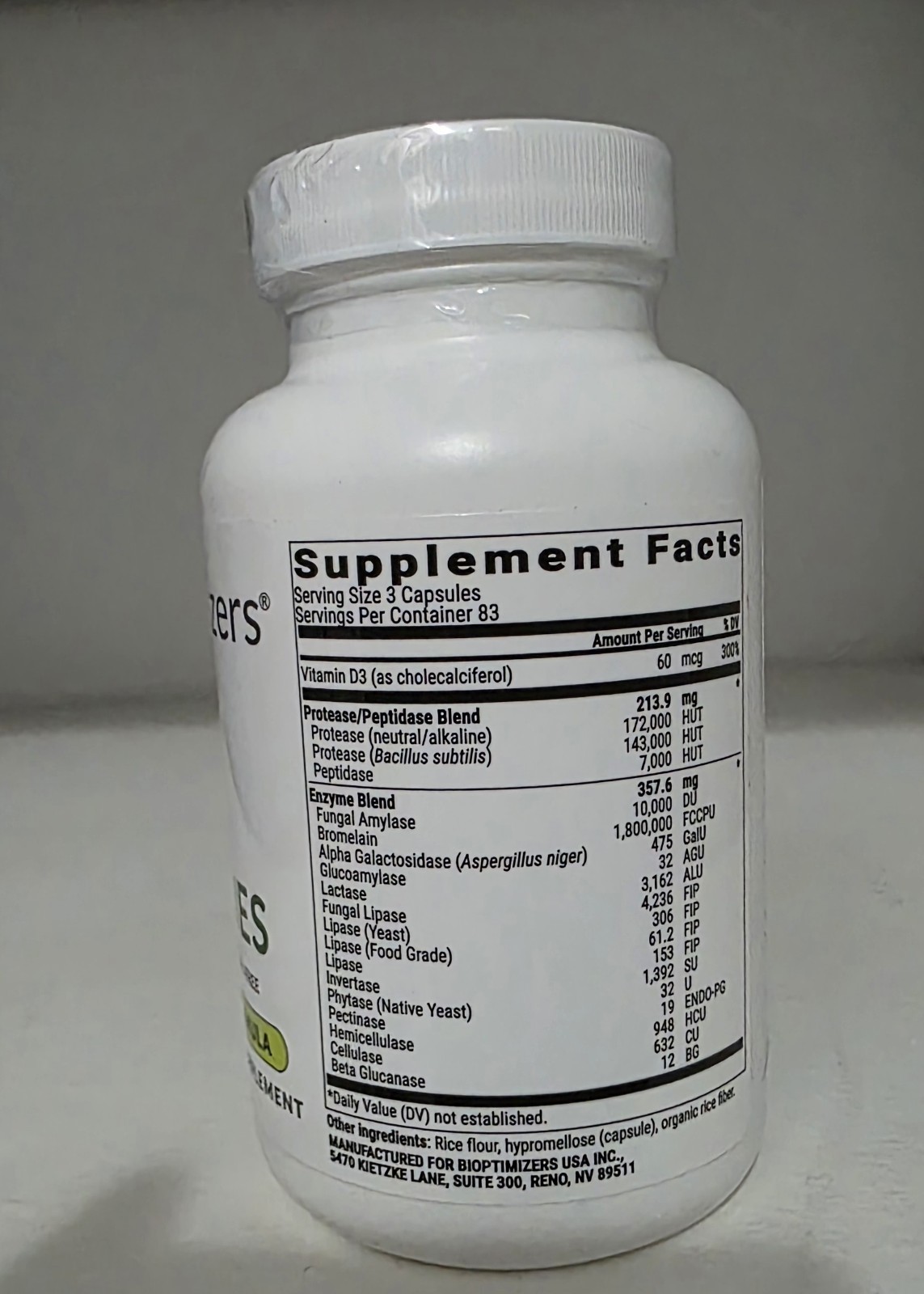 Bioptimizers Masszymes 250 Caps Advanced Proteolytic Enzyme 4.0 Version 5/2026