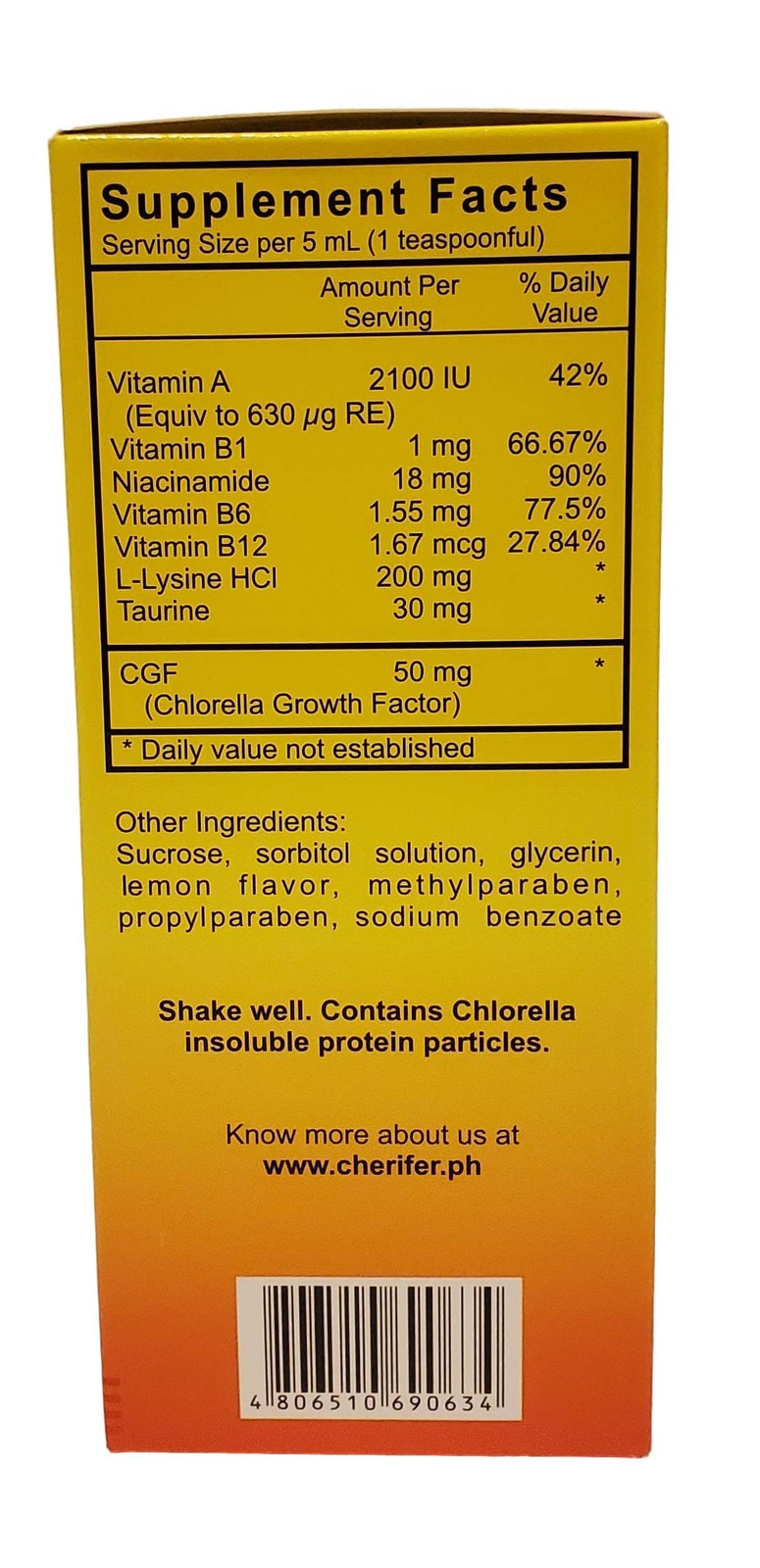 2 Syrup Chlorella Growth Factor, Taurine & Lysine 240ml Each