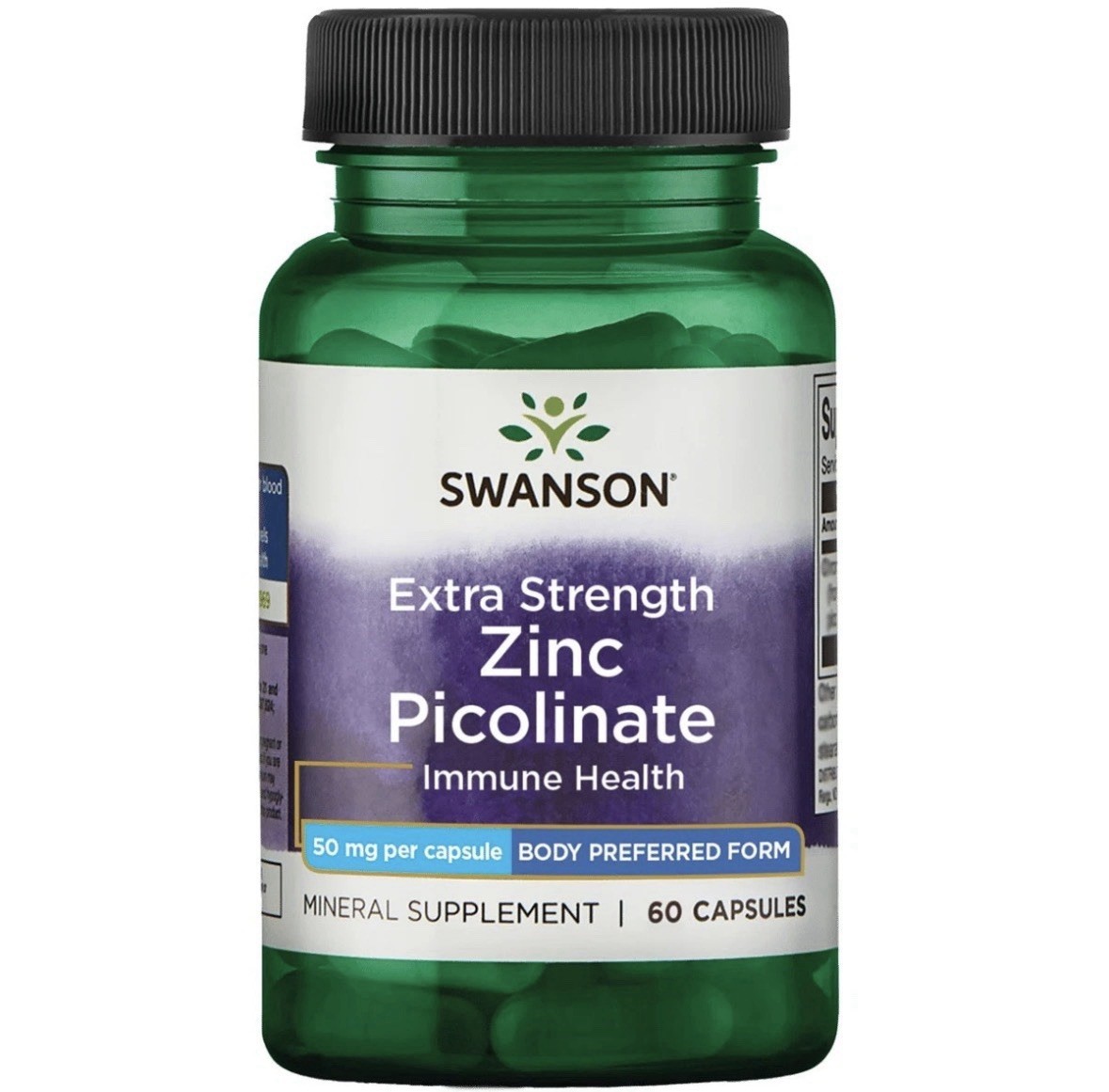 Swanson Extra Strength Zinc Picolinate – Body Preferred Form 50 mg 60 Capsules