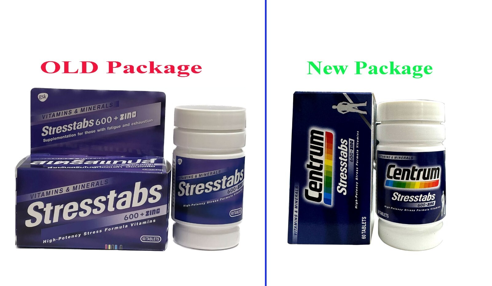 Relieve Stress Stresstabs 600 Vitamin ZINC MINERALS High Potency Formula 60 Tab