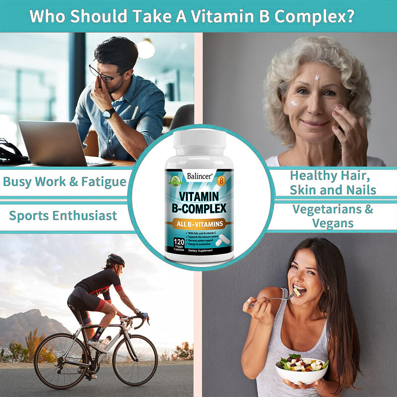 Balincer Vitamin B Complex , 30-120 Capsules with Vitamin C – High Potency