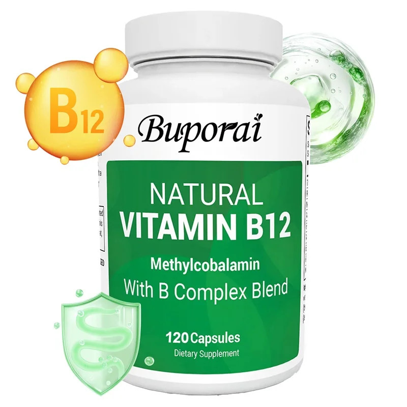 Vitamin B12 with B Complex Blend 120pcs, Improve Mood, Strengthen Nervous System