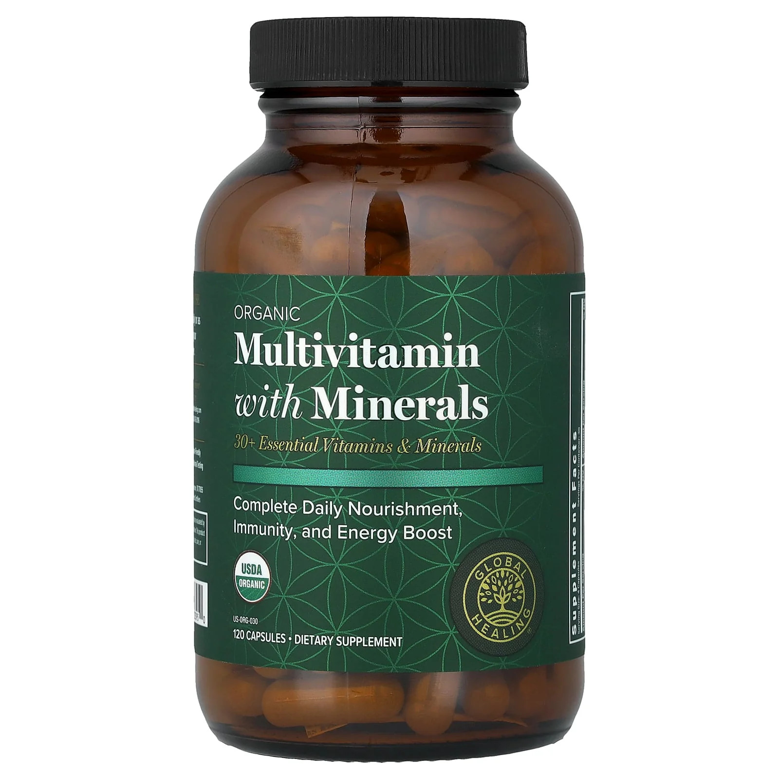 2 X Global Healing, Organic Multivitamin With Minerals, 120 Capsules