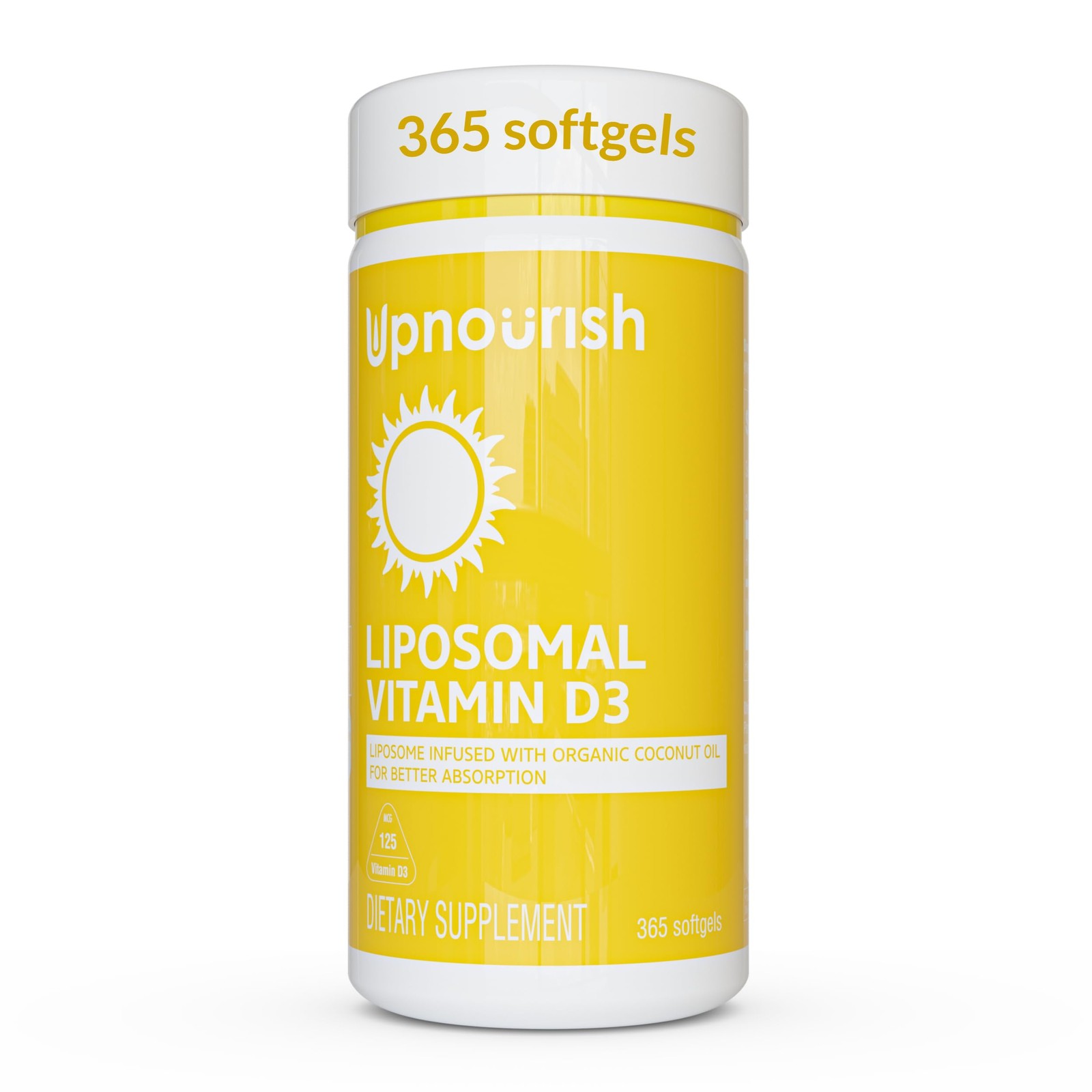 Liposomal Vitamin D3 5000 IU Softgels 1 Year Supply | Organic Coconut Oil In…