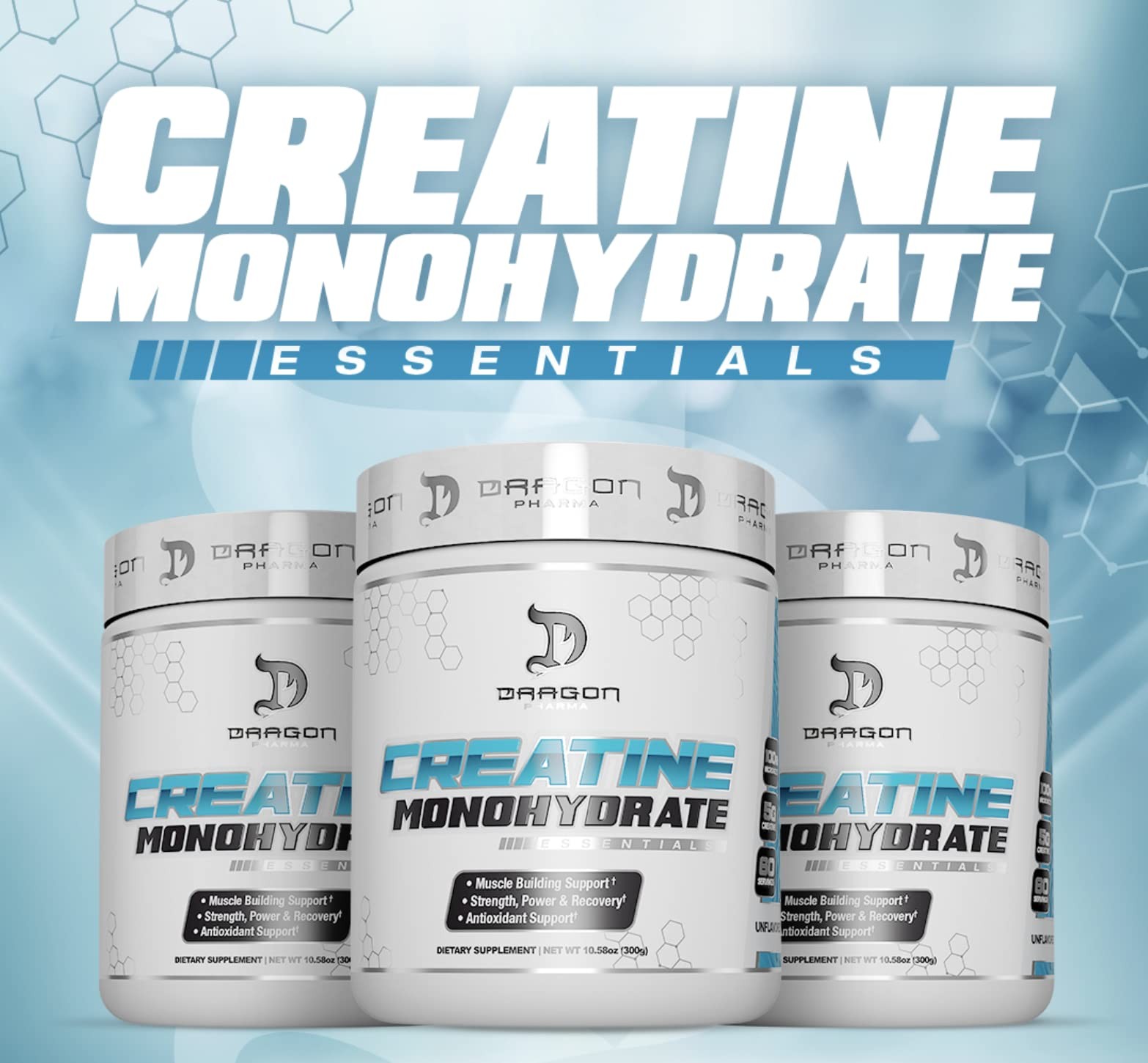 DRAGON PHARMA Creatine Monohydrate, Aid Muscle 10.58 Ounce (Pack of 1)