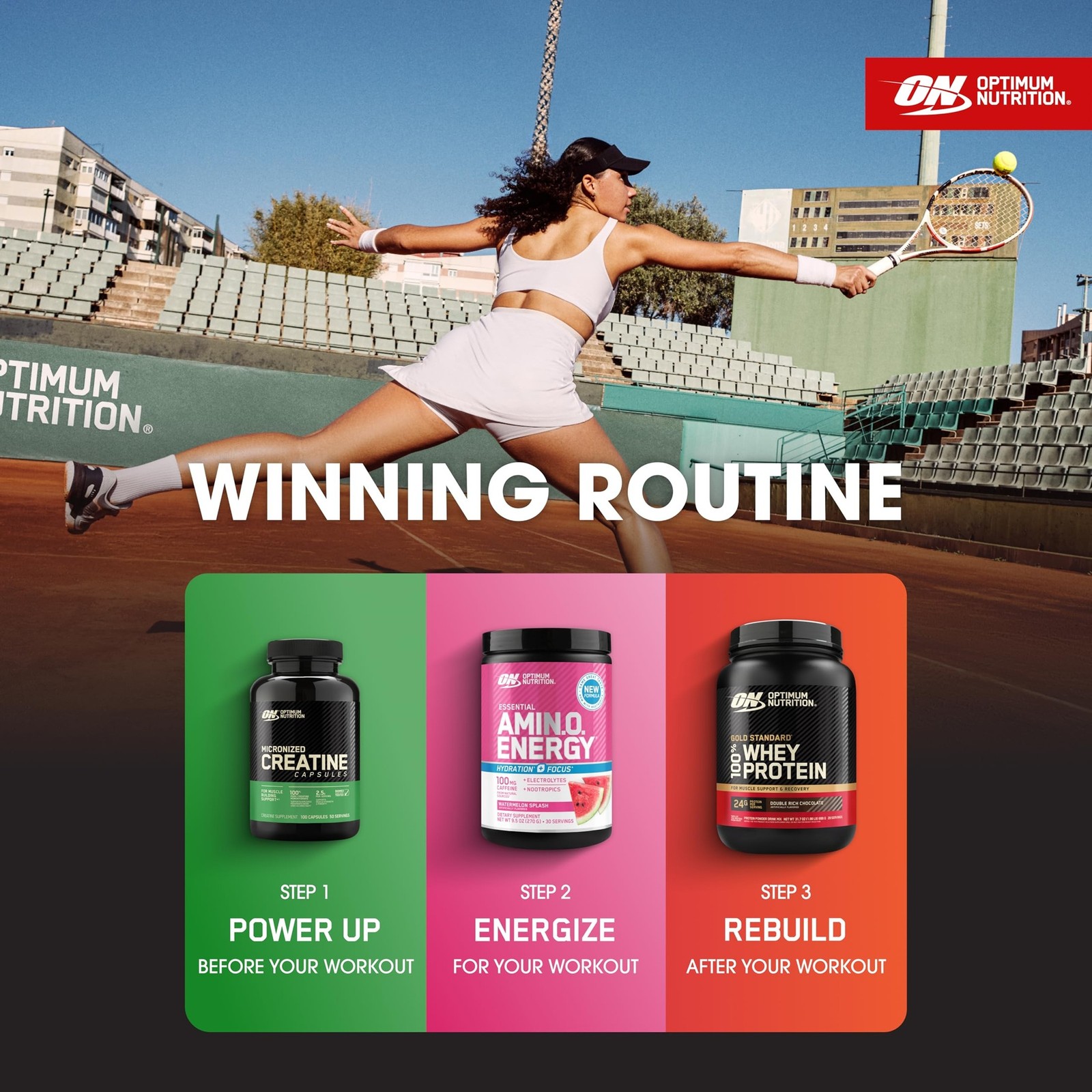 Optimum Nutrition Creatine 2500, 2.5g Monohydrate Muscle Strength, 100 Capsules