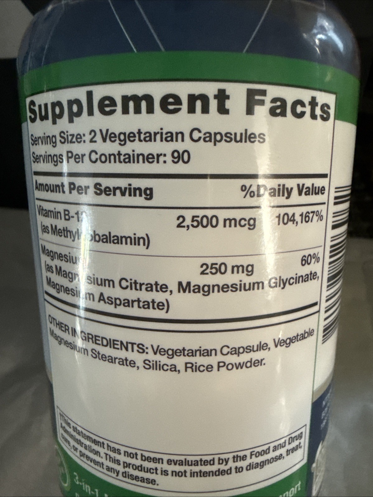 Nature’s Truth Magnesium BLEND Citrate & GLYCINATE-VIT B-12–180 Count Exp-11/28