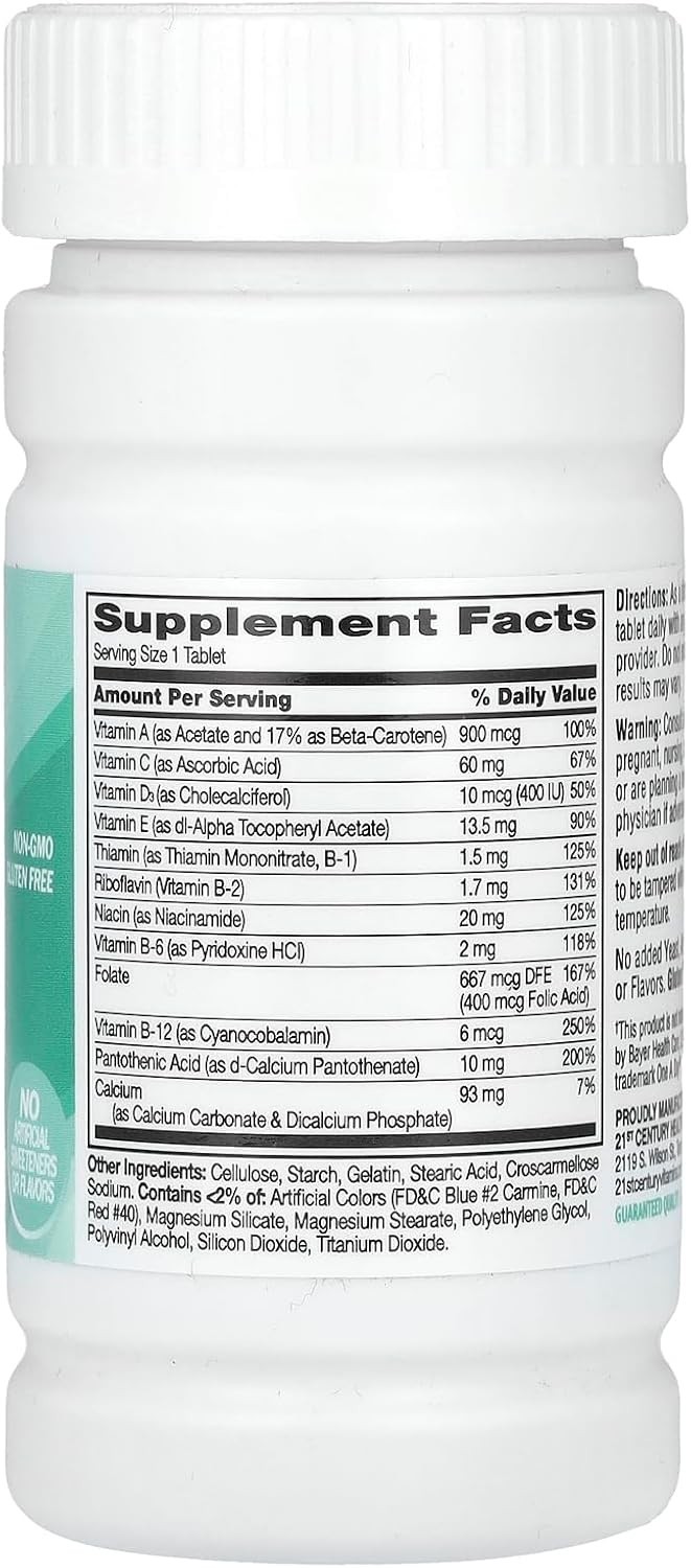 100 Count One Daily Essential Tablets – Easy to Swallow Multivitamin for Adults