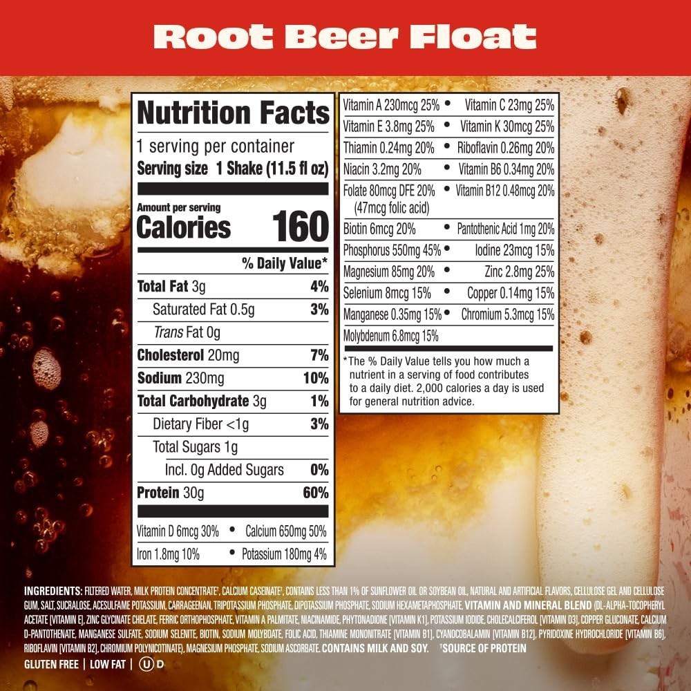 Premier Protein Shake, Limited Edition Root Beer Float, 30g Protein (12 Pack)