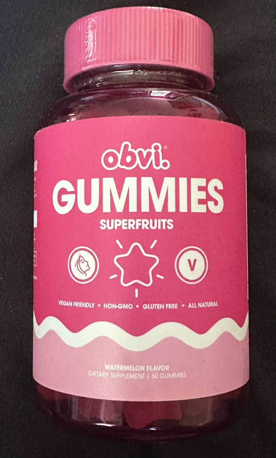 Obvi Superfruit Gummies Watermelon Flavor 60 Gummies ~ NEW/SEALED
