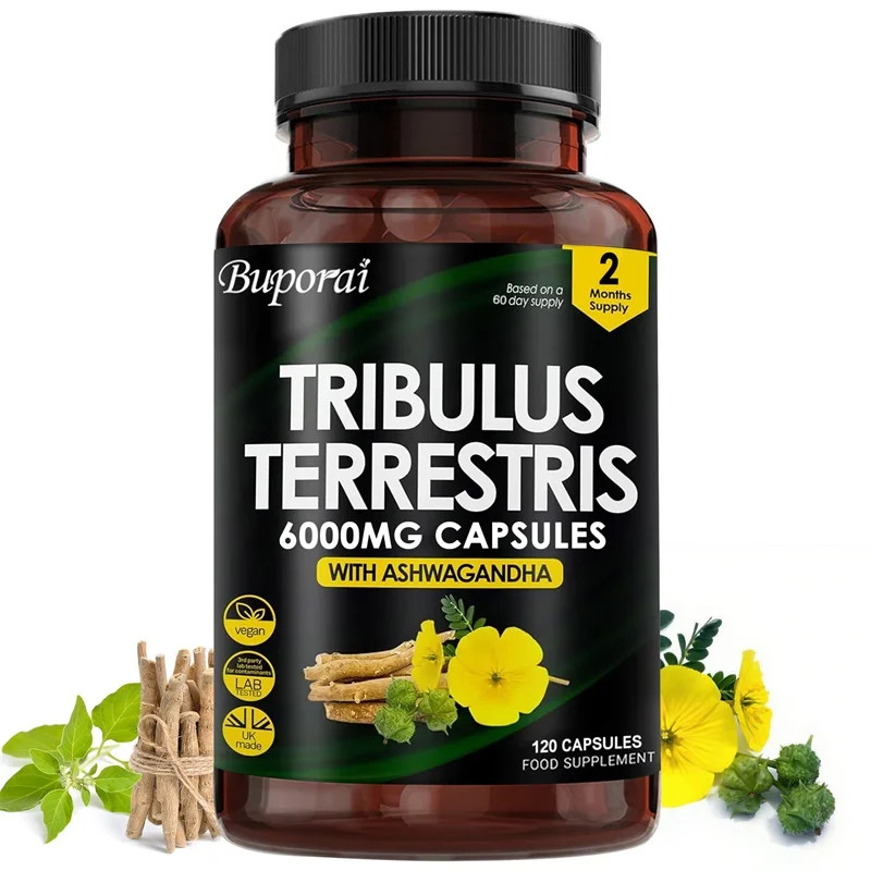 Tribulus Terrestris 120pcs,Improves Mood,Enhances Endurance,Athletic Performance