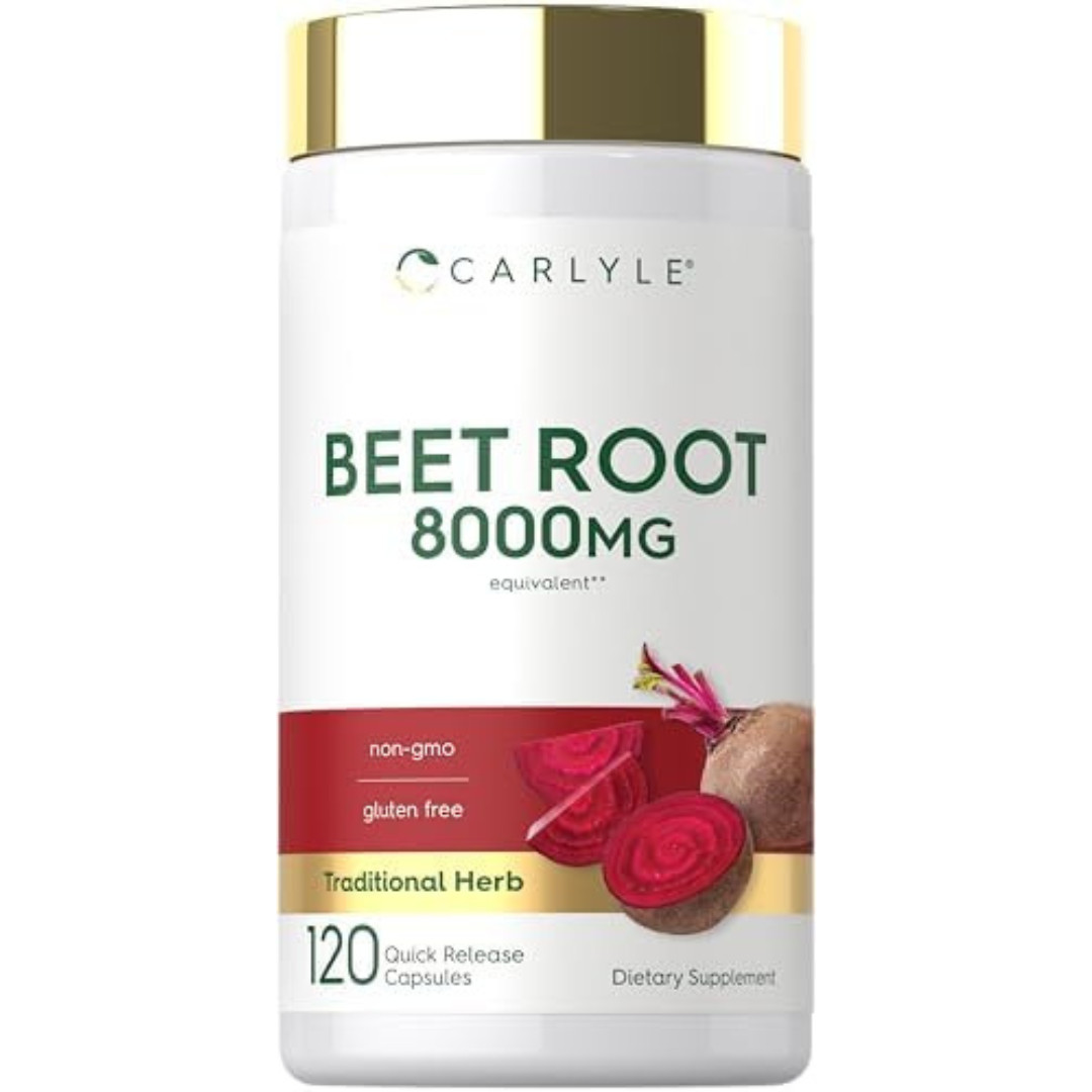 USDA Organic Extra Strength Beet Root 20:1 Extract 8000 mg Strength 120 Capsules