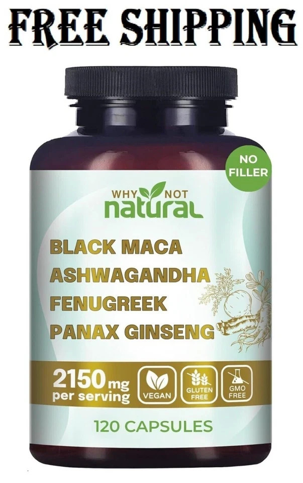 Why Not organic 4-in-1 Organic Black Maca Root, Ashwagandha, Fenugreek