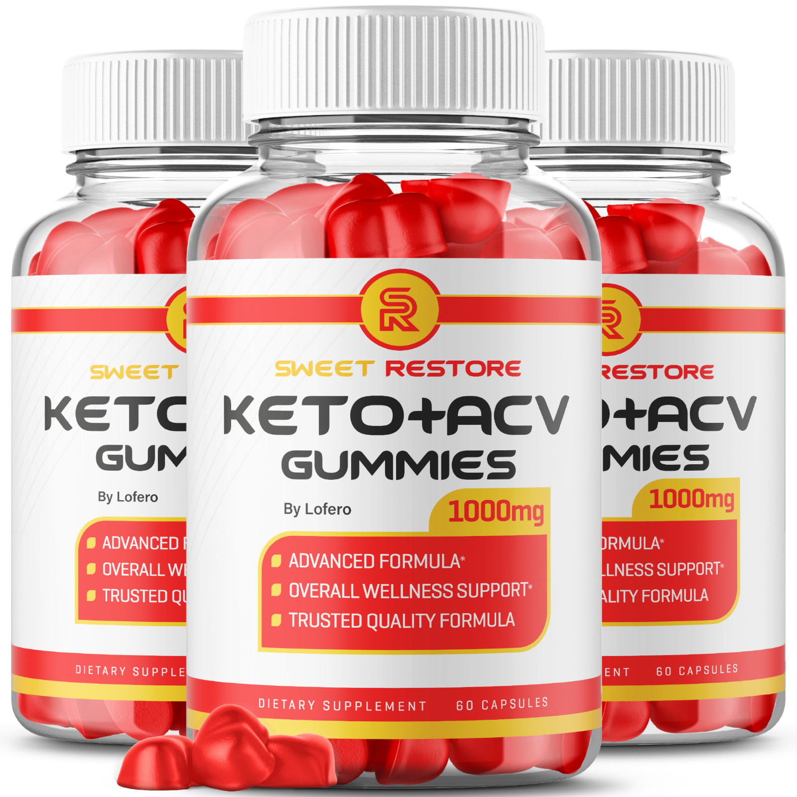 (3Pack) Sweet Restore Keto+ACV Gummies Weight Loss SweetRestore Keto ACV (180ct)