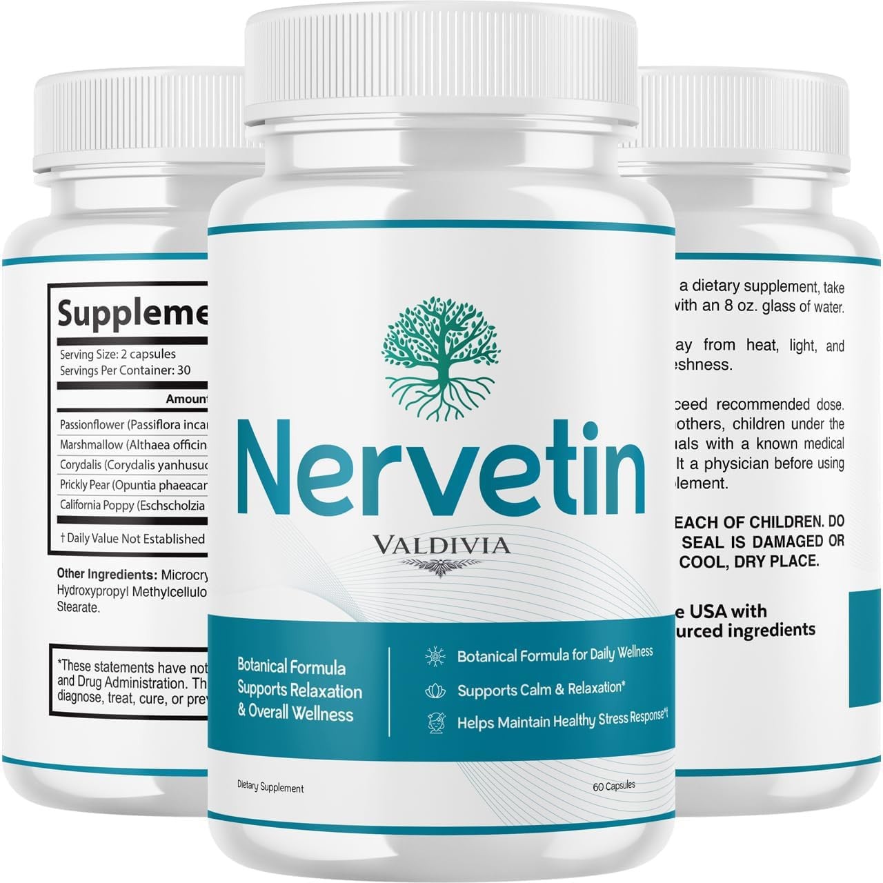 Nervetin Nerve Support Supplement Capsules Neuropathy Tingling Relief 1 Pack 60C