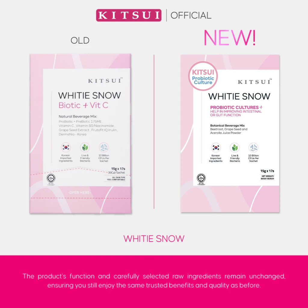 3 X KITSUI Korean White 17’s x 5g whitening booster SUGAR FREE from Malaysia
