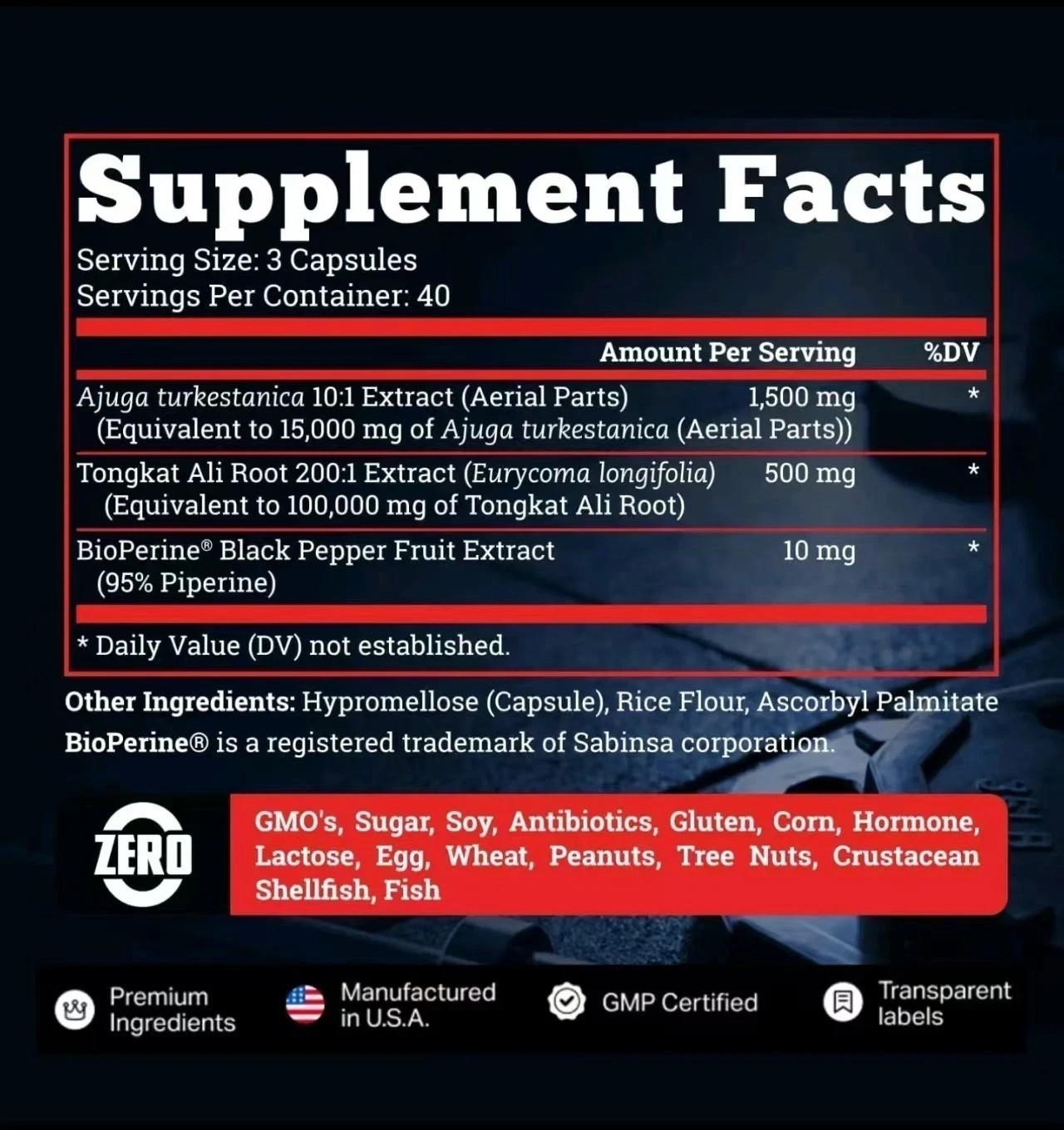 Turkesterone 15.000mg, 120 Capsules – Non-GMO & Gluten Free Supplement – USAAA –