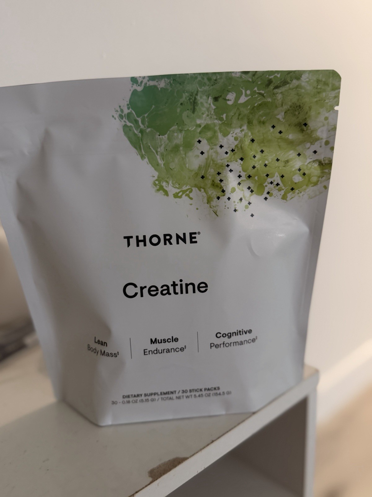 Thorne Creatine Monohydrate Powder Stick Packs 30ct 5g Unflavored NSF Sport