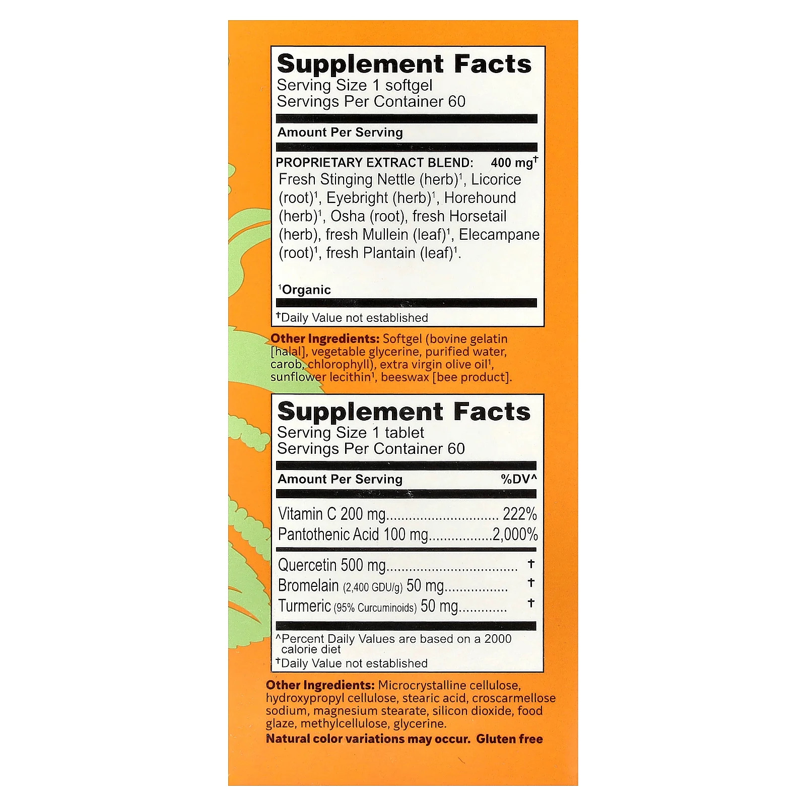 2 X Herbs Etc., Allergy ReLeaf� System, 2 Bottles, 60 Softgels/60 Tablets