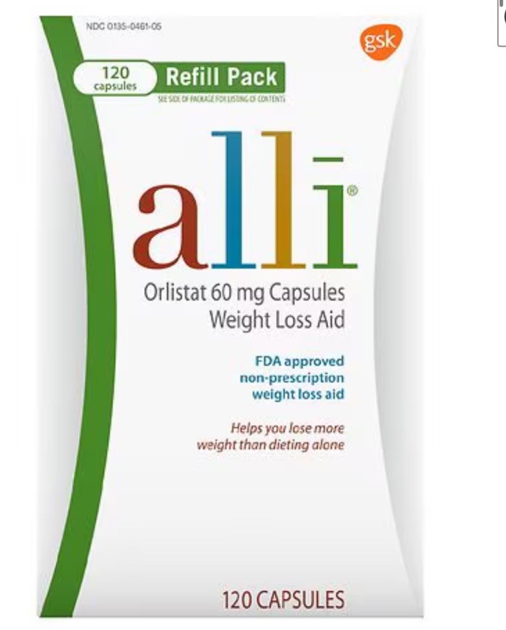 Weight Loss Diet Pills, Orlistat 60 mg Capsules 120 Count Refill Pack EXP 2/27
