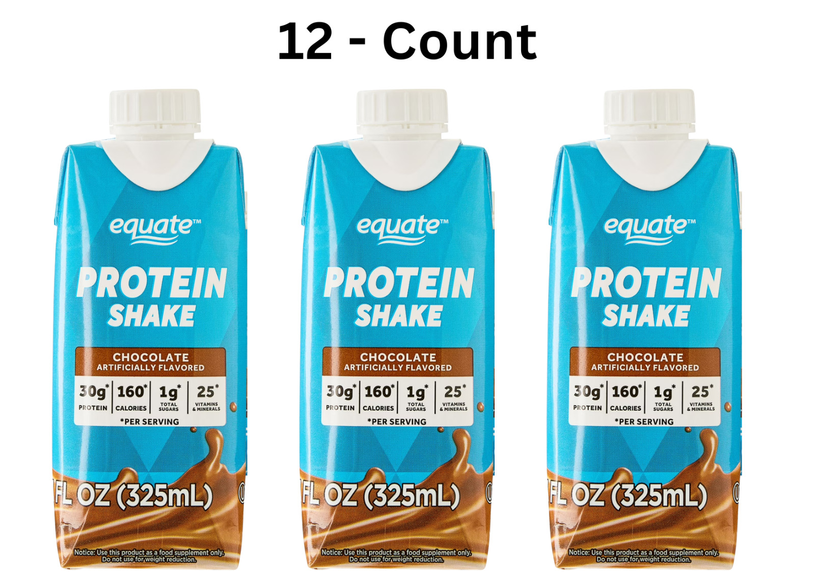 Equate High Performance Protein Shake, Chocolate, 11 fl oz, 12 Ct