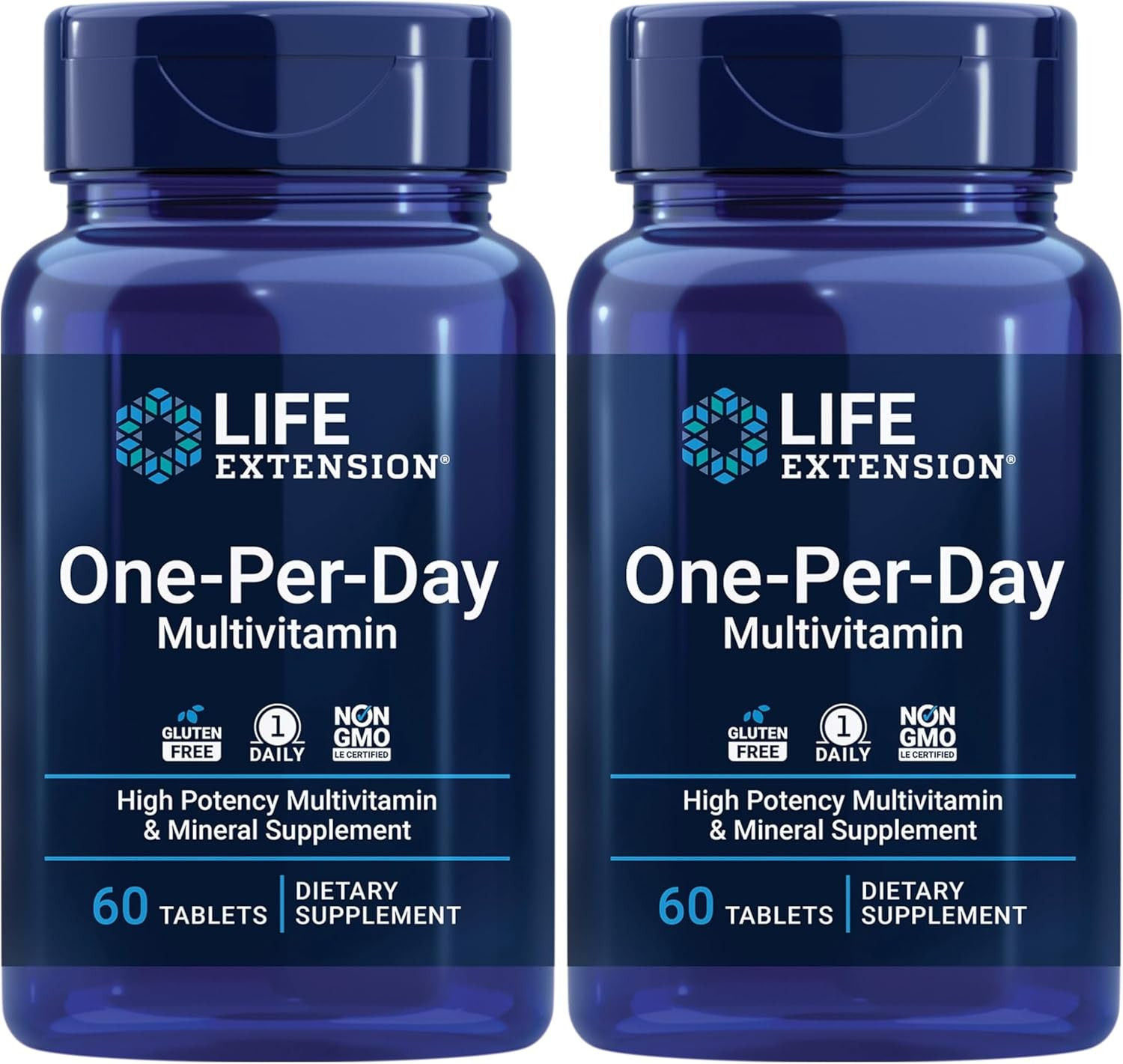 Life Extension One-Per-Day Multivitamin – 60 Non-GMO Gluten-Free Tablets