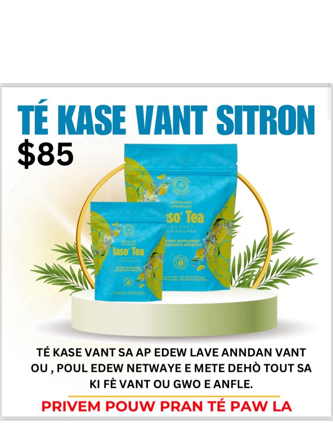 TLC Lemonade Instant Tea 25 Sachets Fast Shipping 100% Authentic 🇺🇸 Iaso