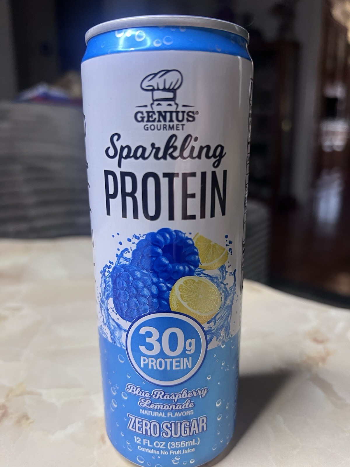 Genius Gourmet Sparkling Protein 30g Blue Rasberry Lemonade 12 Oz – Lot Of 11