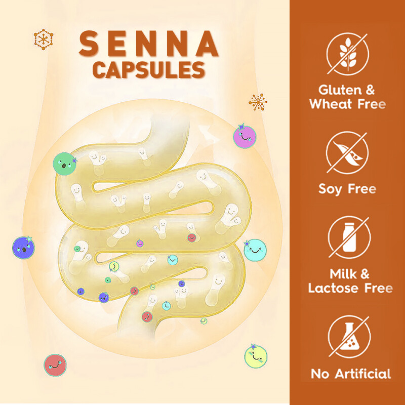 Senna Capsules 3000mg – Constipation Relief, Digestive Health, Detox Cleanse