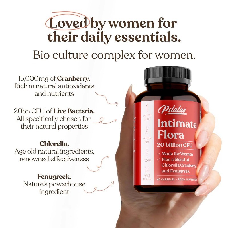 Intimate Flora 60pcs,Relieves Bacterial Vaginosis and Odor, Balances Vaginal PH