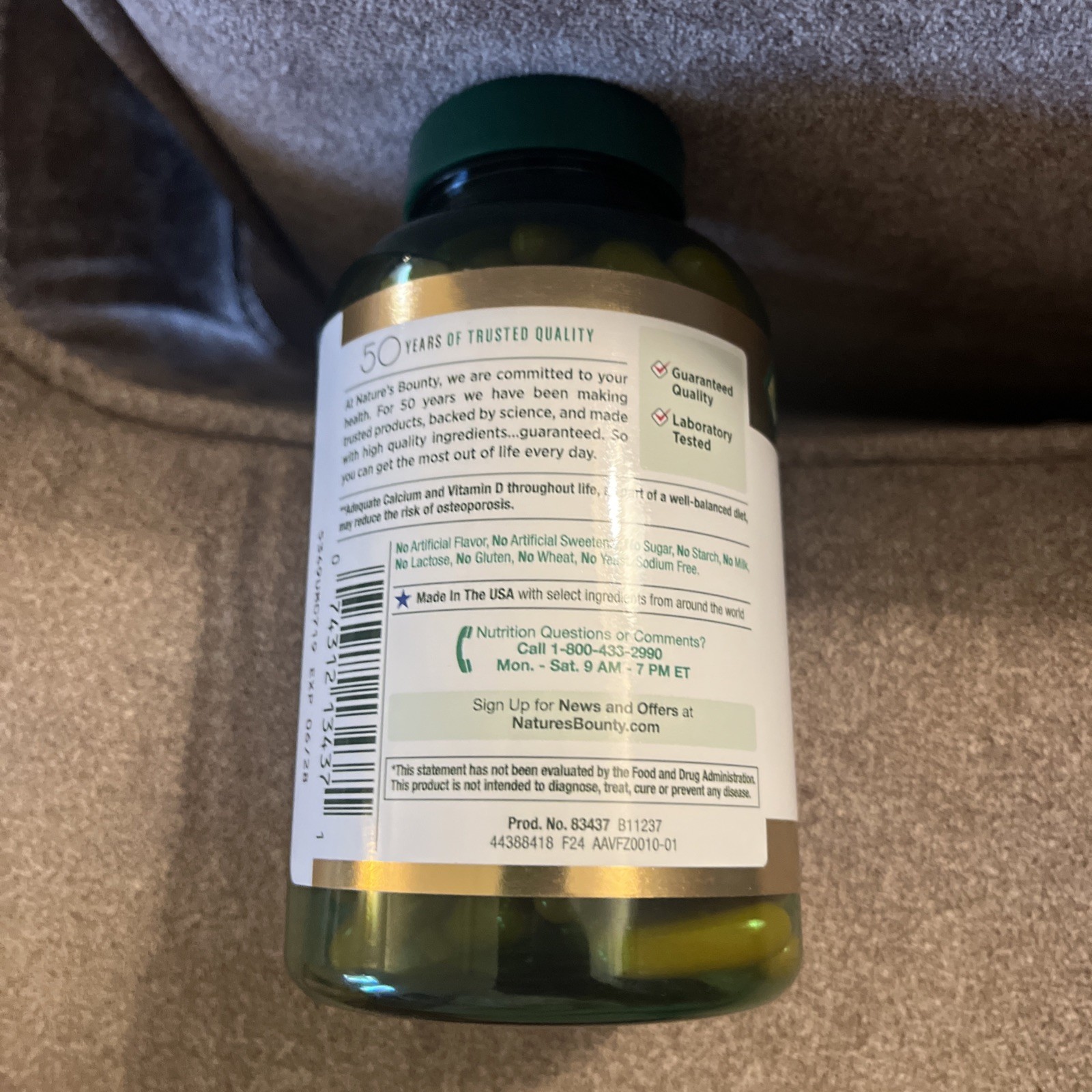 Nature’S Bounty Calcium 1200 Mg with Vitamin D3 – Bone Health Softgels, Calcium