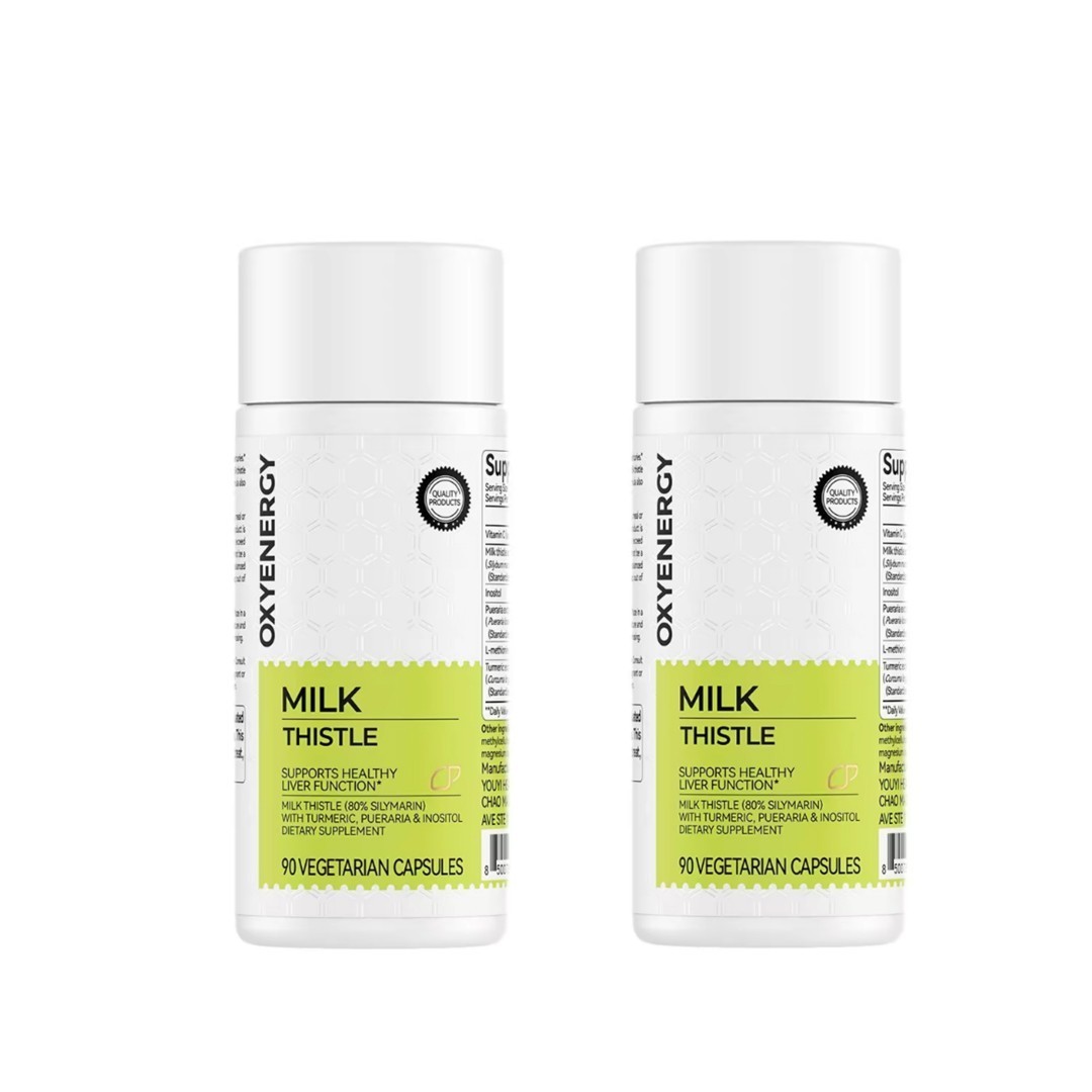 2 BOTTLES—Milk Thistle Liver Detox Supplement – 300mg Silymarin – OXYENERGY