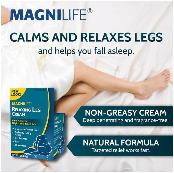 Lightweight Bedtime Leg Cream with Lavender & Magnesium, 2 Pack, 4 Oz Each