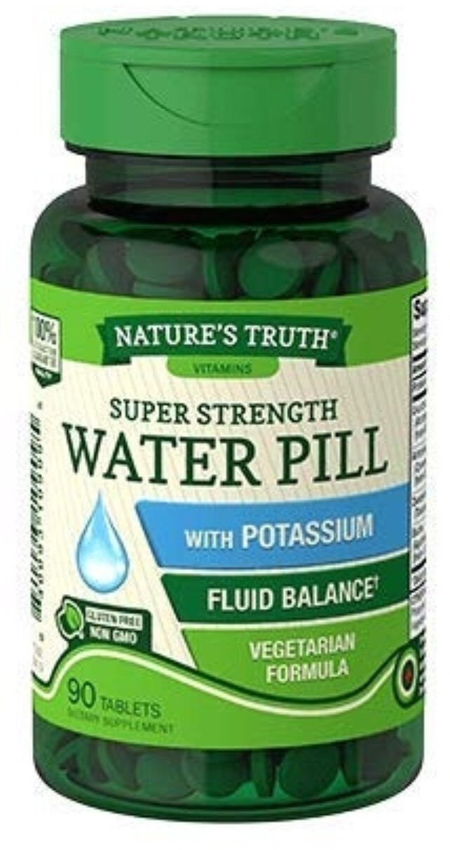 Natures Truth Water Pill with Potassium Tablets Super Strength 90 ct Pack of 6