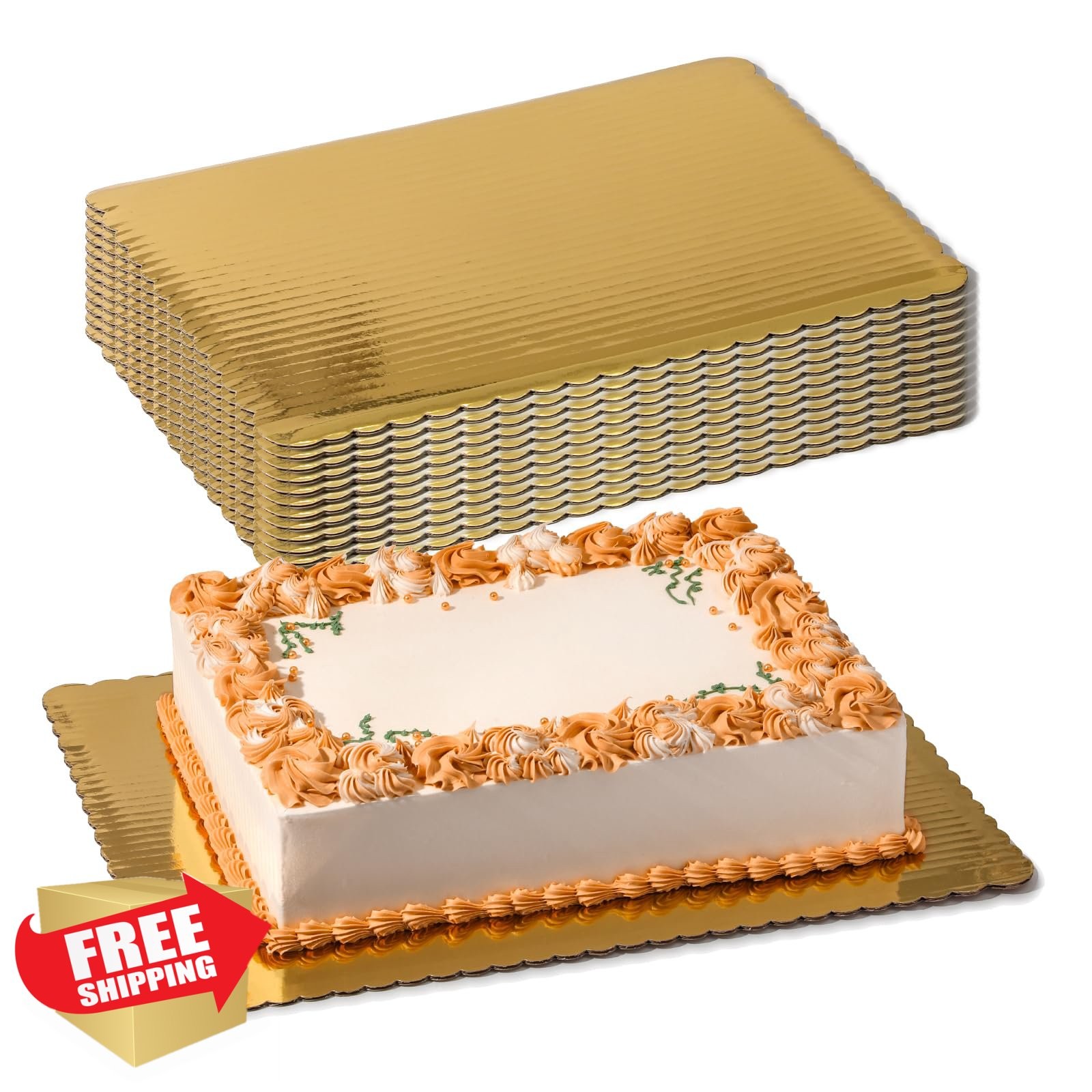 Fit Meal Prep Cake Board Gold 19×14″ 20 Pack