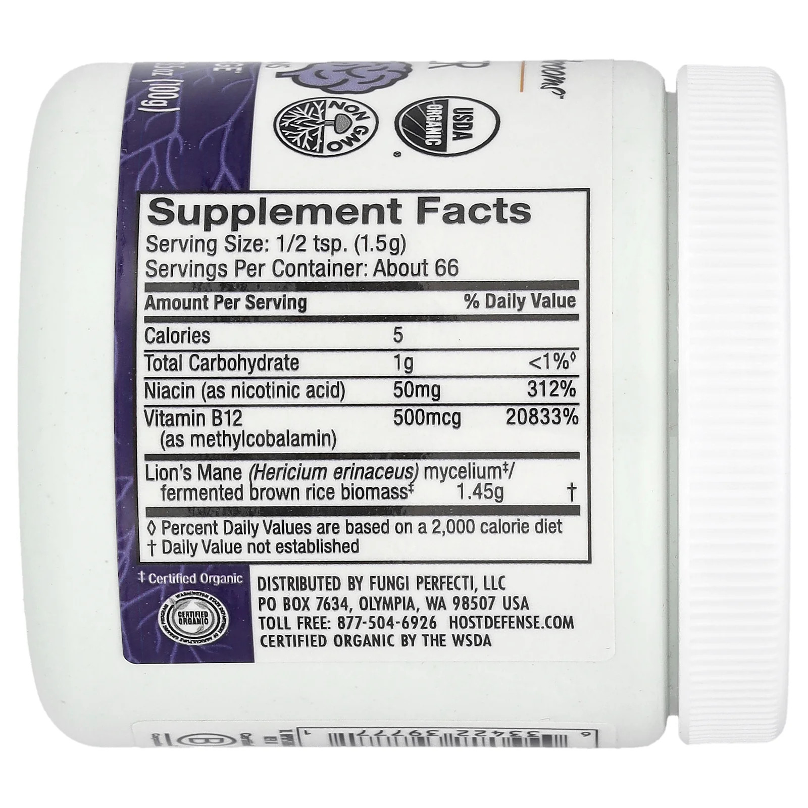 2 X Host Defense, Mushrooms�, Brain Power Stack�, 3.5 oz (100 g)