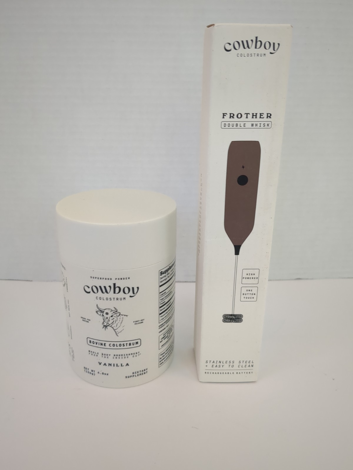 Cowboy Colostrum Vanilla Superfood Powder 40 Servings + Frother Exp 07/2028 NEW
