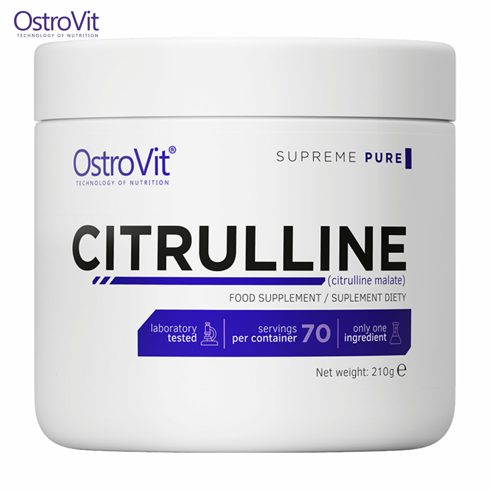 OstroVit Supreme Pure Citrulline 210g – 70 Servings – Nitric Oxide Muscle Pump