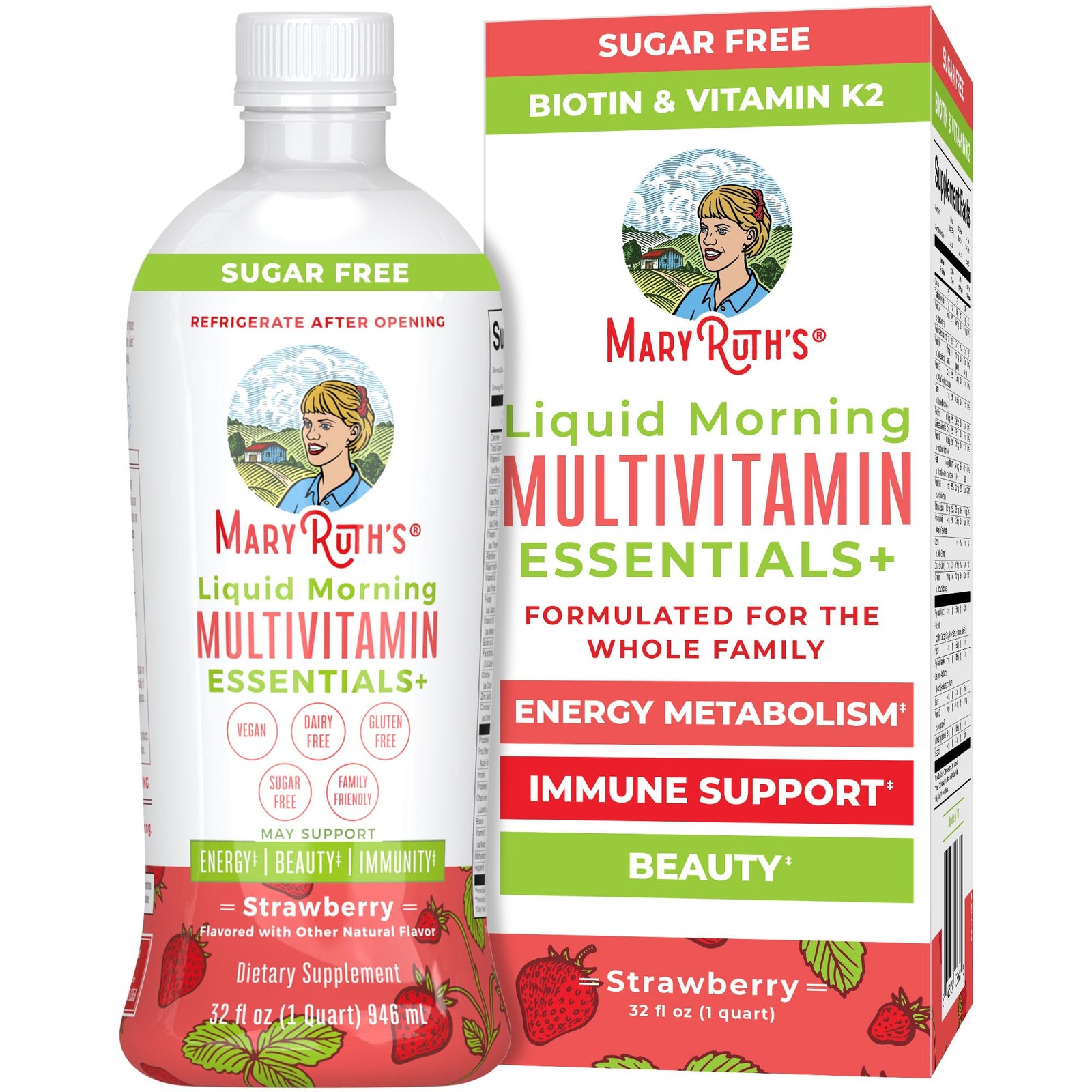 MaryRuth’s Liquid Morning Multivitamin Essentials+ | 32 Fl Oz (Pack of 1)