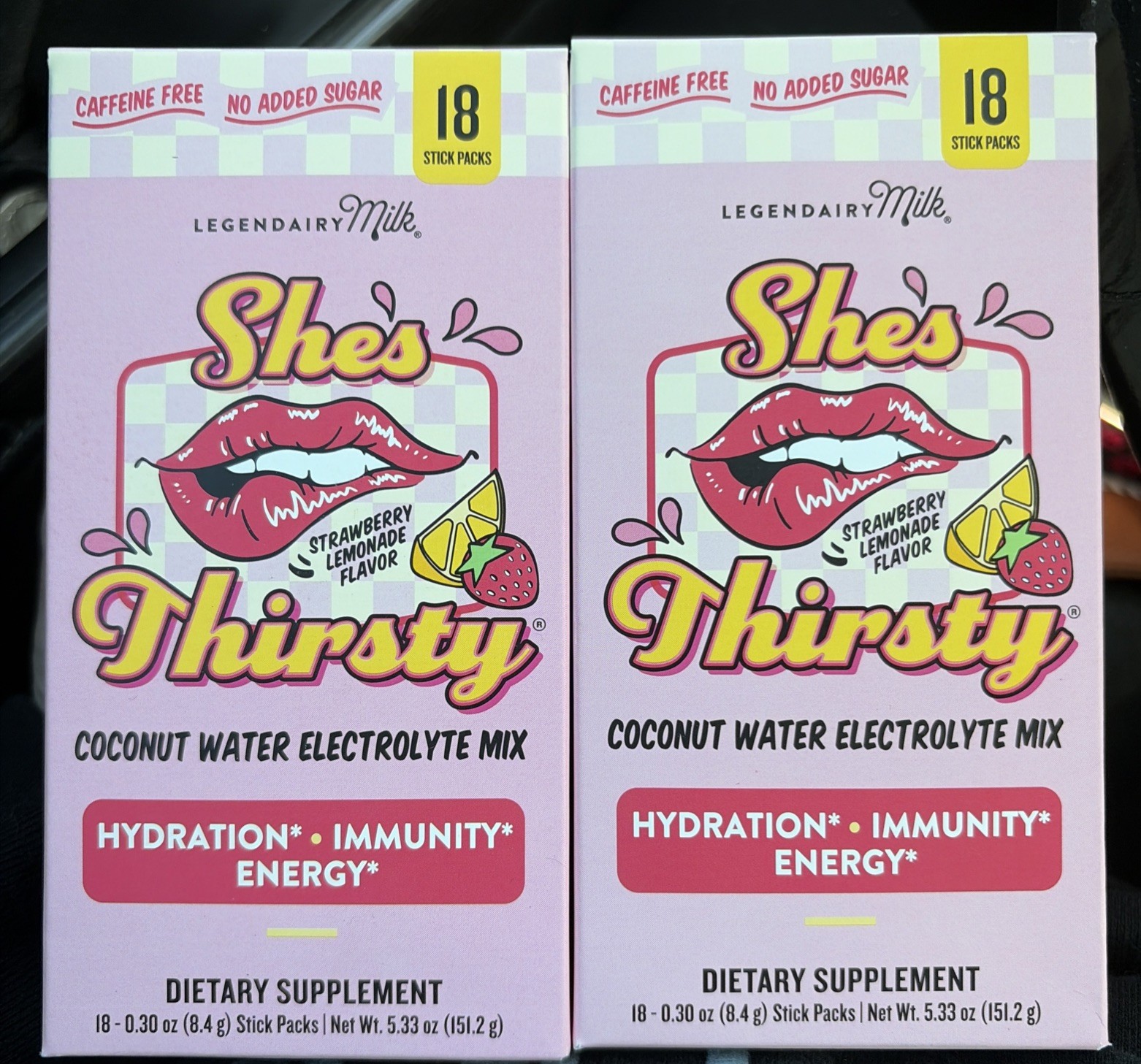Legendairy Milk She’s Thirsty – Strawberry Lemonade Hydration Packets 2 Boxes