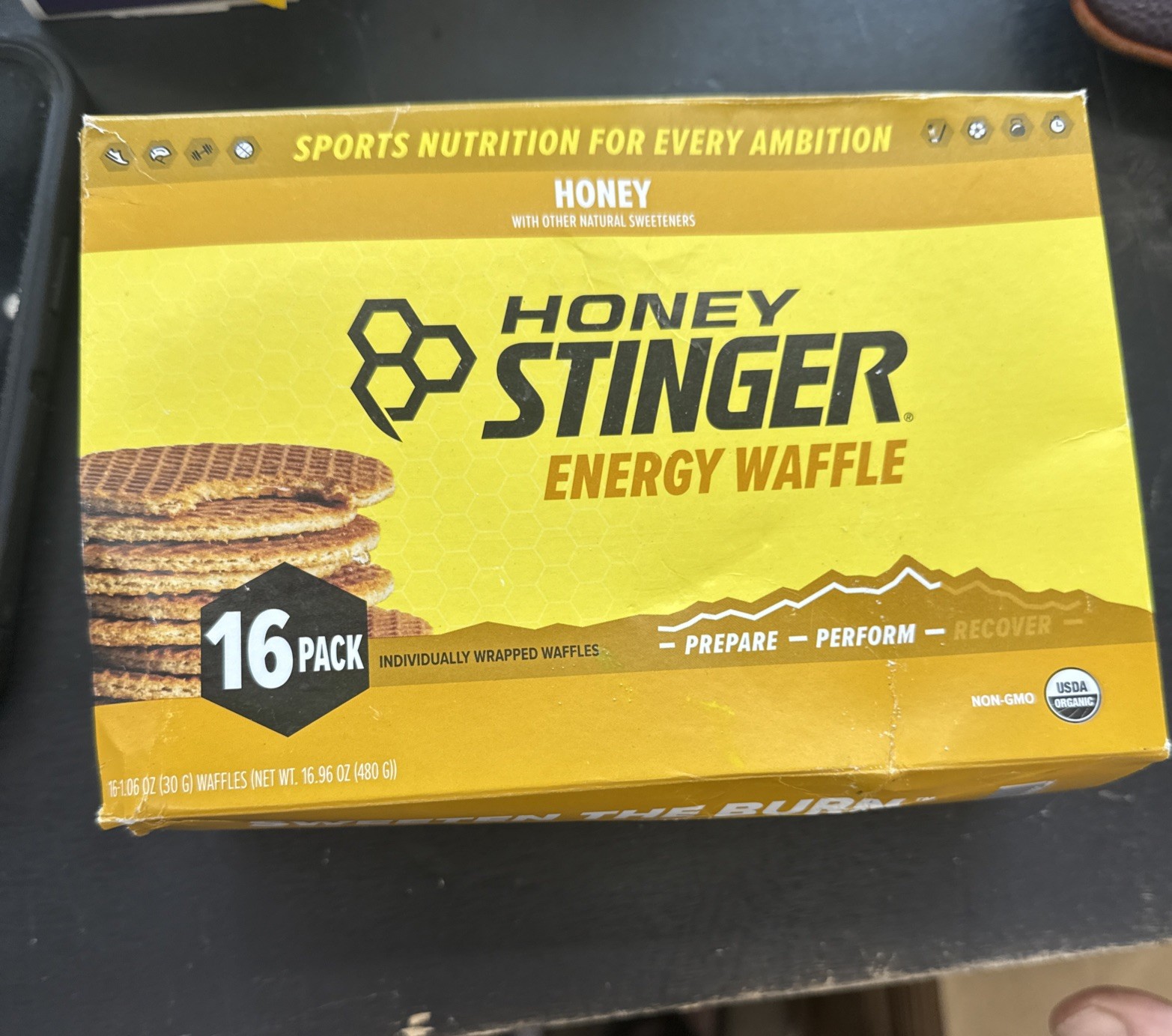 Honey Stinger Organic Honey Waffle 16.96 Ounce (Pack of 16) EXP 08/2026
