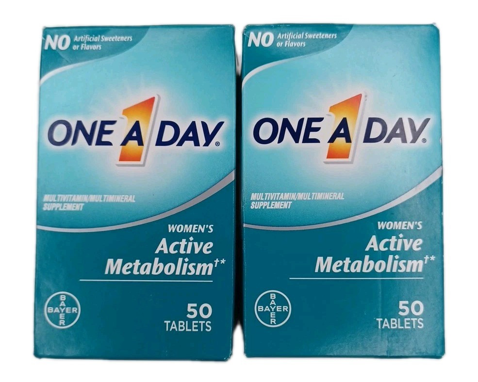 2x One A Day Women’s ACTIVE Metabolism Multivitamin Tablets, 100 Count Lot NEW