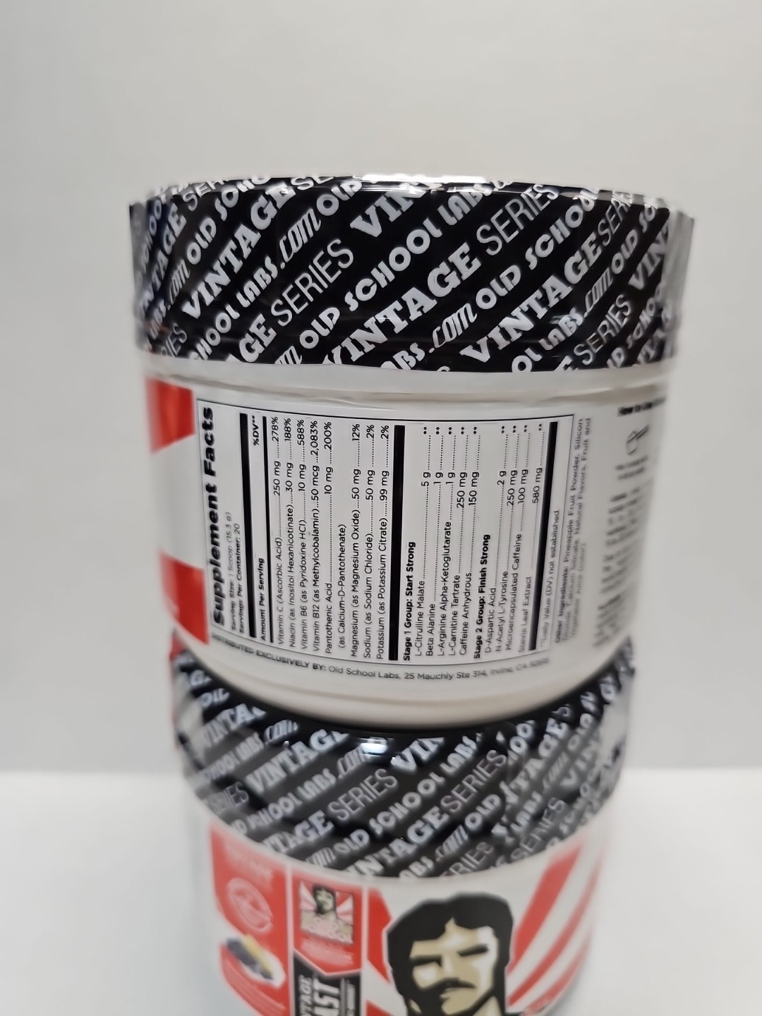 Old School Labs Ultimate 2 Stage Pre Workout for Explosive Energy Blueberry Lem.