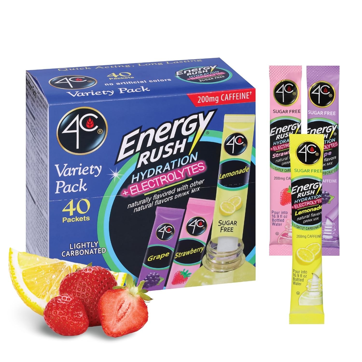 4C Energy Rush PSD with Electrolytes Variety Pack 40ct