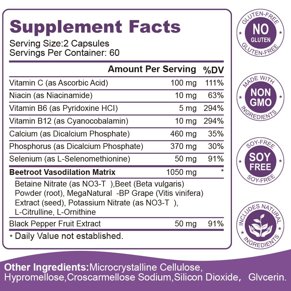 Total Beets Circulation Superfood Beet Root with Blood Pressure Support 120Cpas