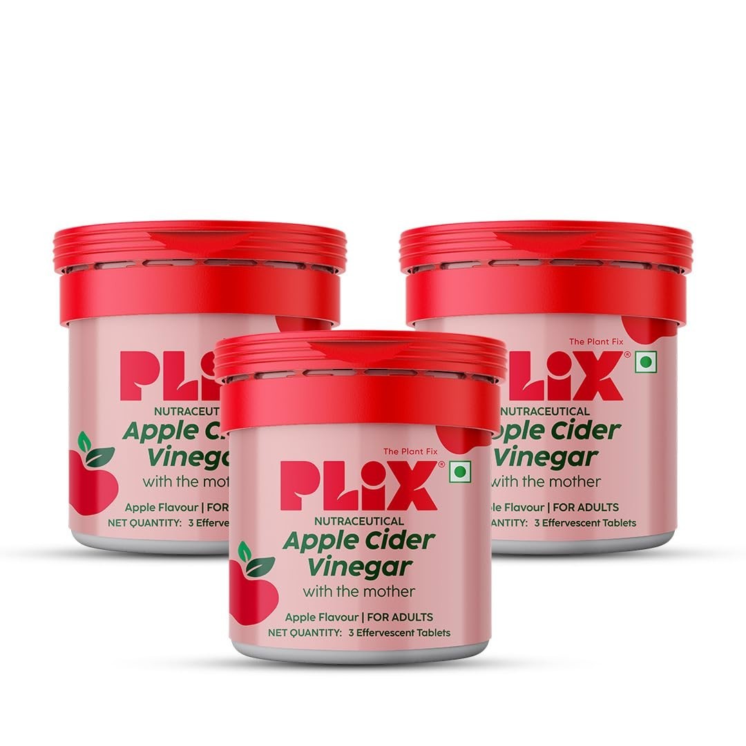 The Plant Fix Plix Apple Cider Vinegar Effervescent Mini- Apple ,9 Tablets