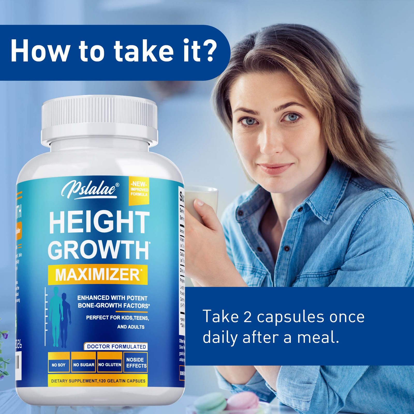 Height Growth Maximizer – Vitamin D3 – Strong Bones,Joint Health,Immune Support