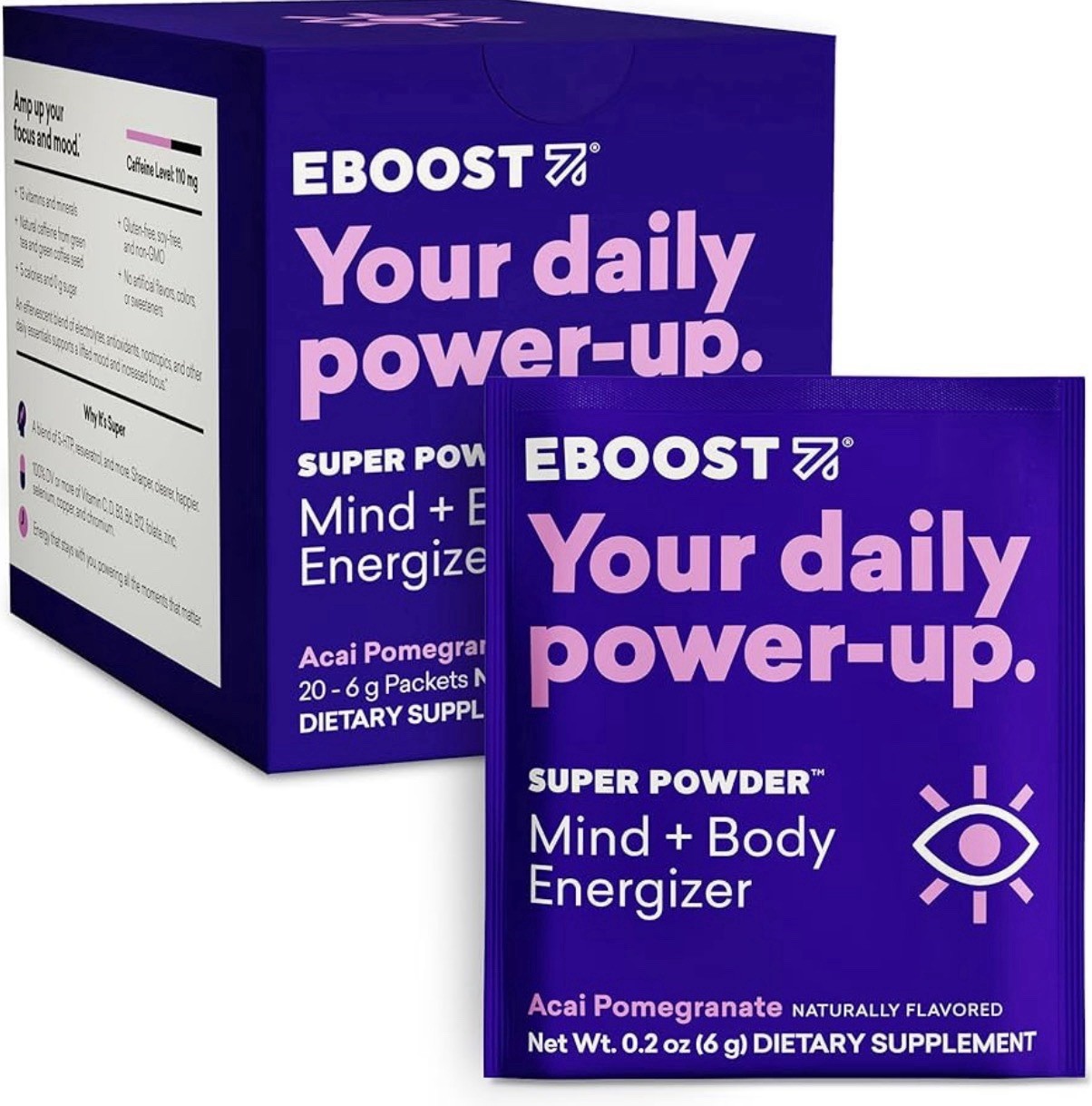 EBOOST Super Energy Powder Drink Mix, Non-GMO Electrolyte Supplement Loaded with