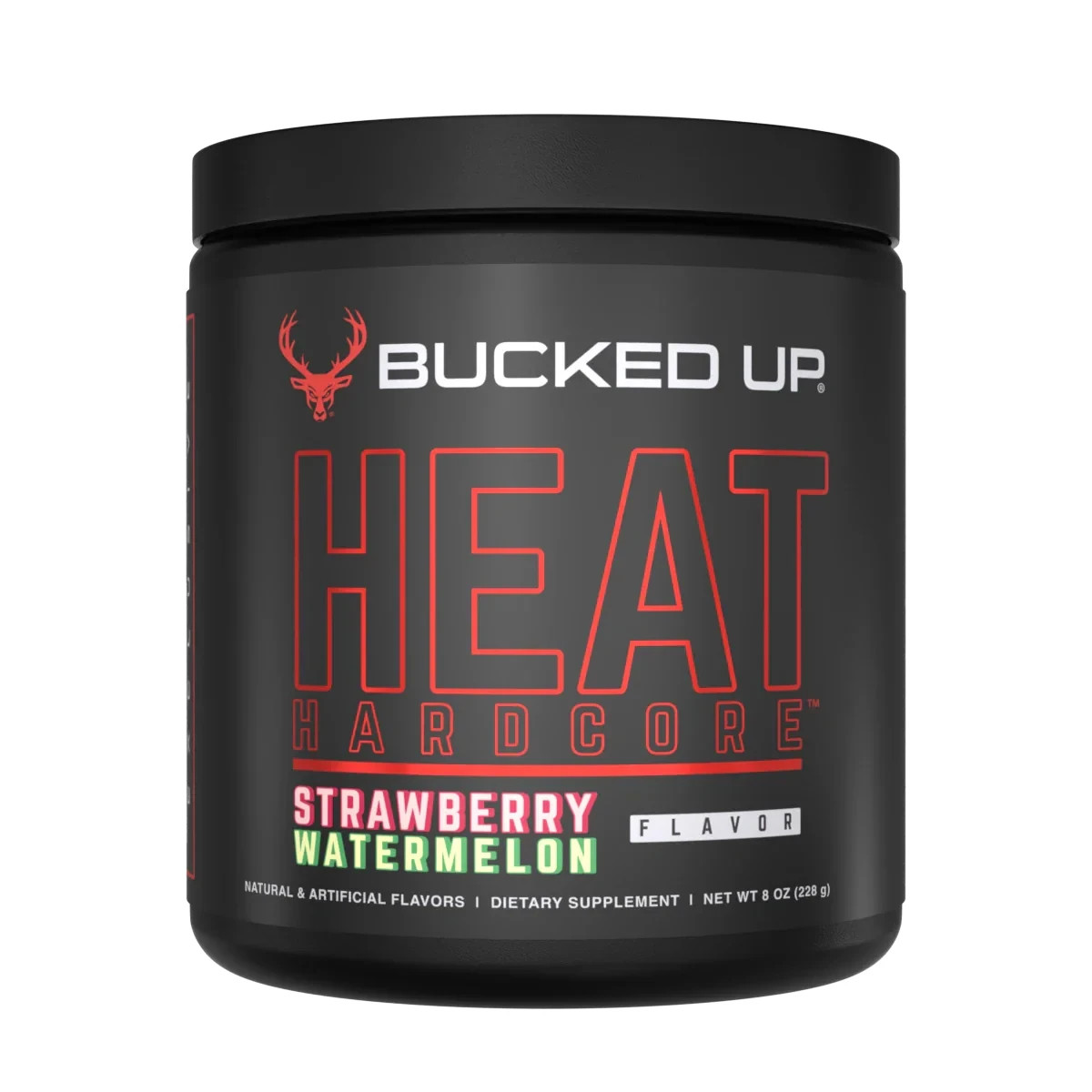 Bucked Up Heat Hardcore Private Label 8 Oz 30 Servings Strawberry Watermelon